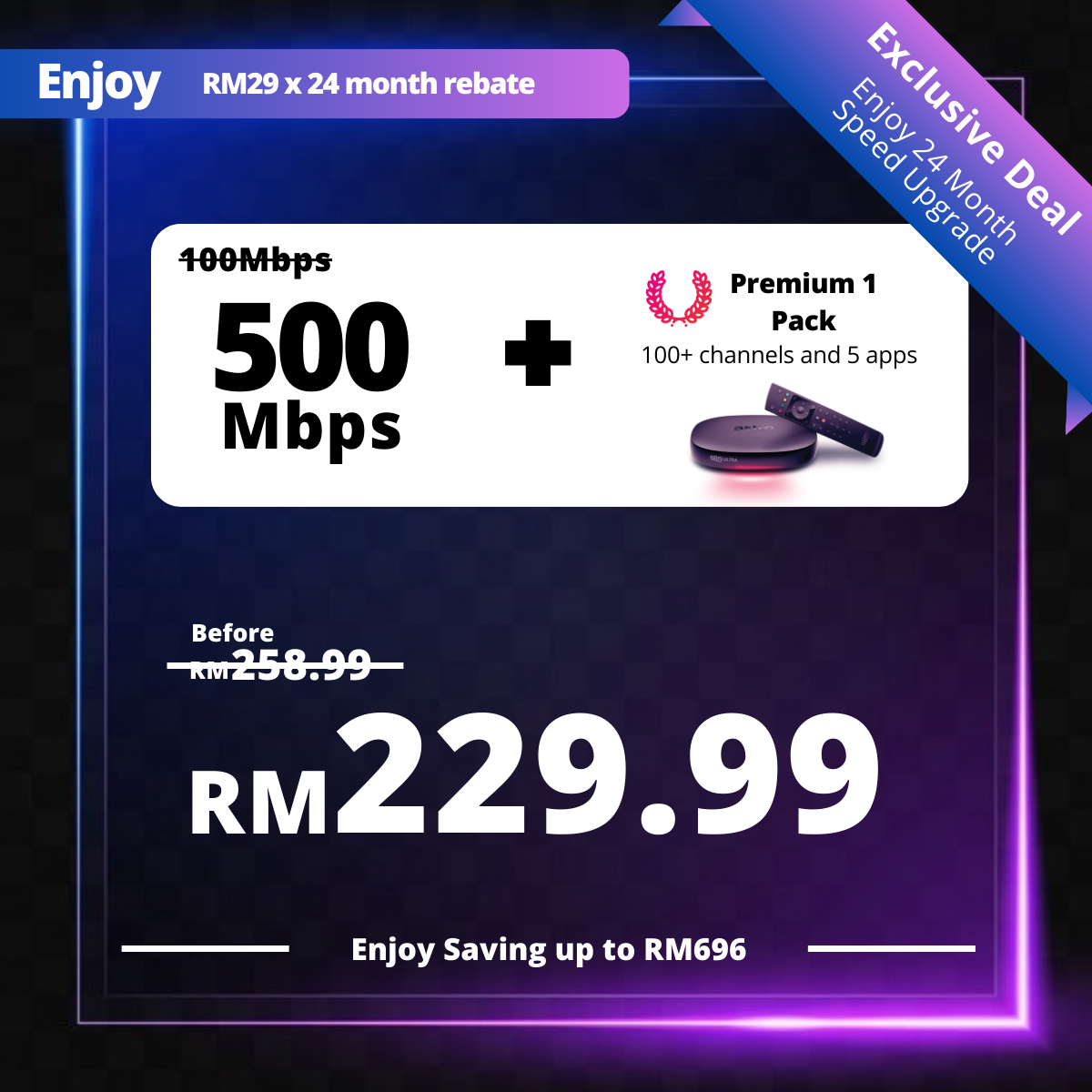 Astro Fibre 100 Mbps + Premium Pack 1