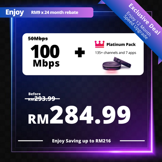 Astro Fibre 50 Mbps + Platinum Pack